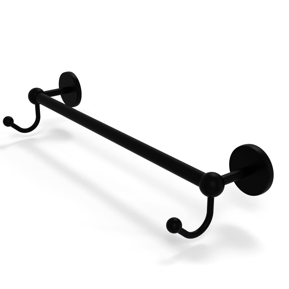 Polished Nickel 36 inch Towel Bar with Integrated Hooks R16967