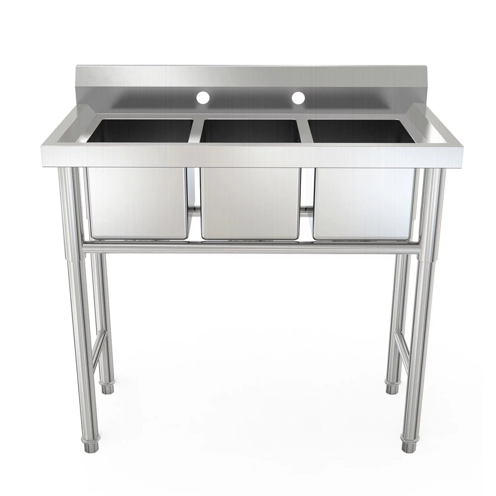 39" 3 Compartment Stainless Steel Sink E52239
