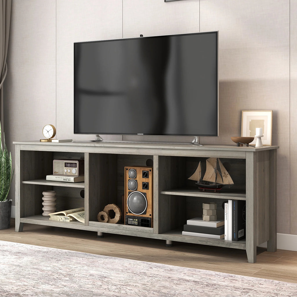 Natural Wood TV Stand with 2 Door Cabinet M747425