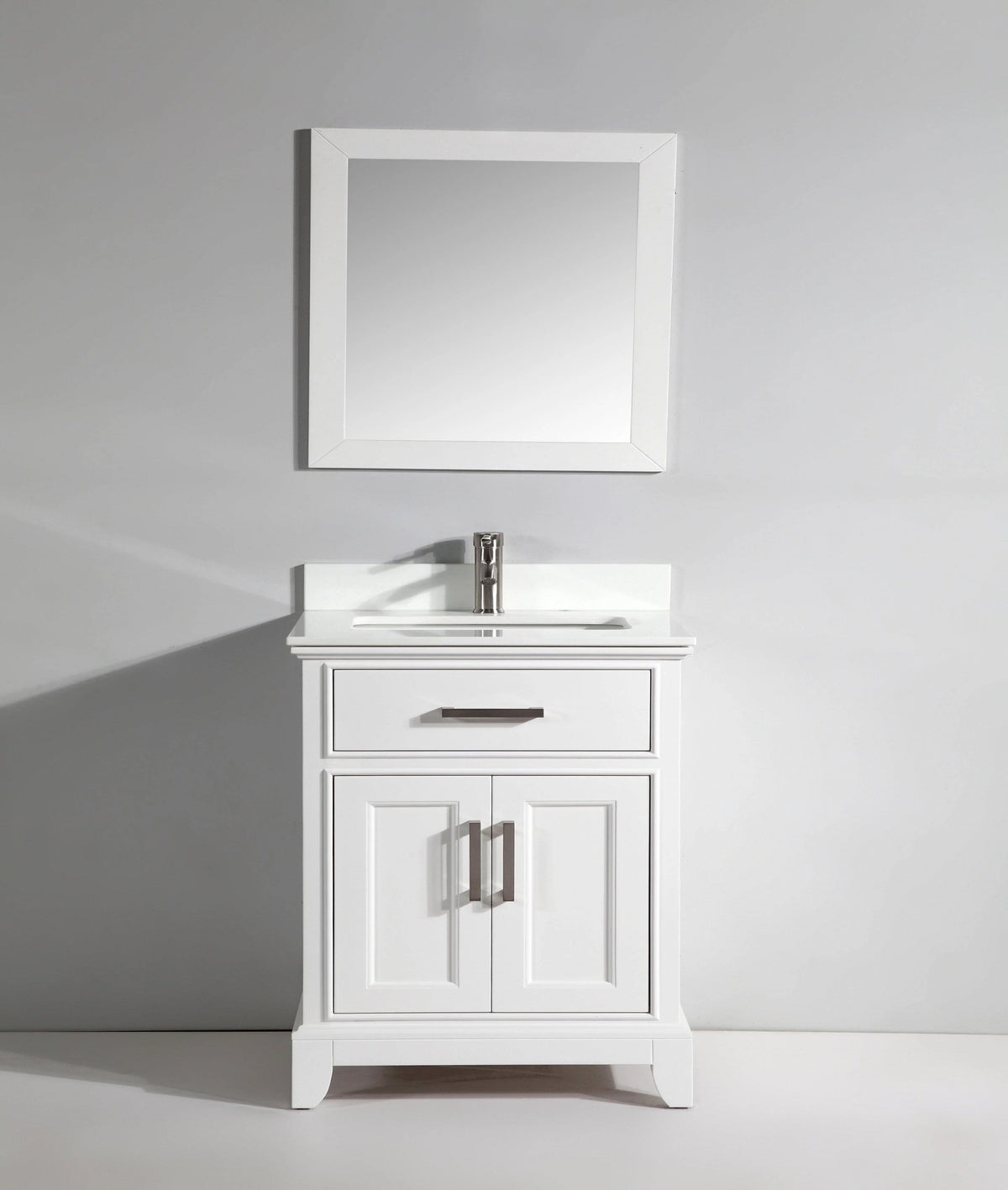 30 in. Single Sink White Vanity & Mirror G8150