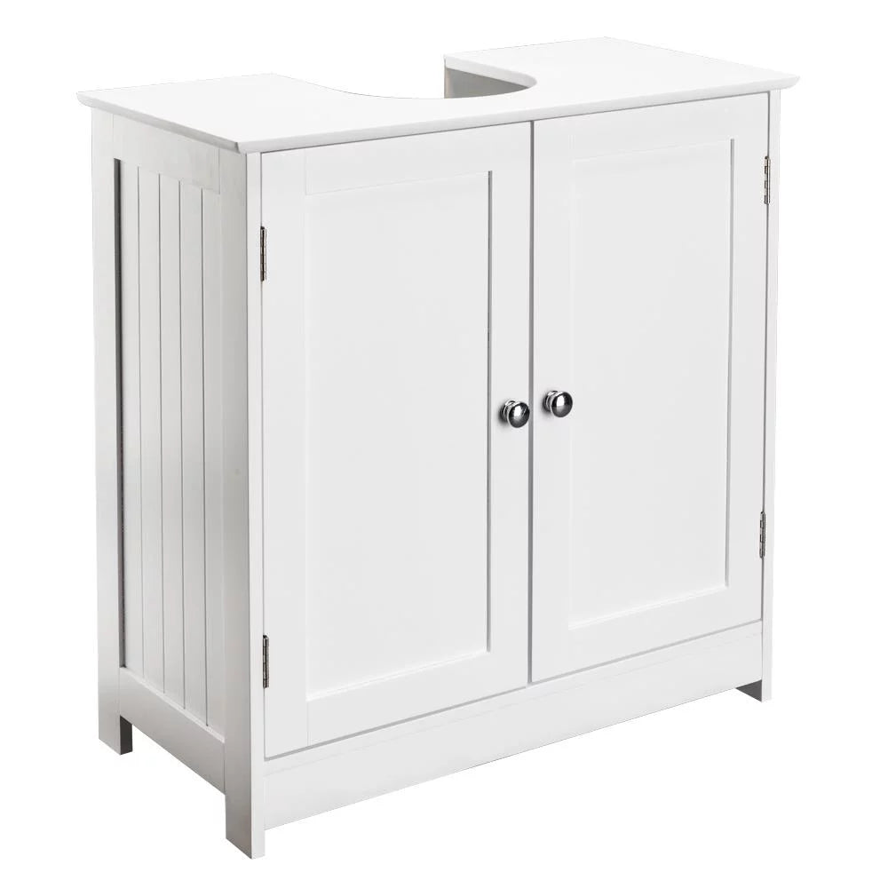 White Bathroom Vanity Cabinet with Adjustable Shelf D7262