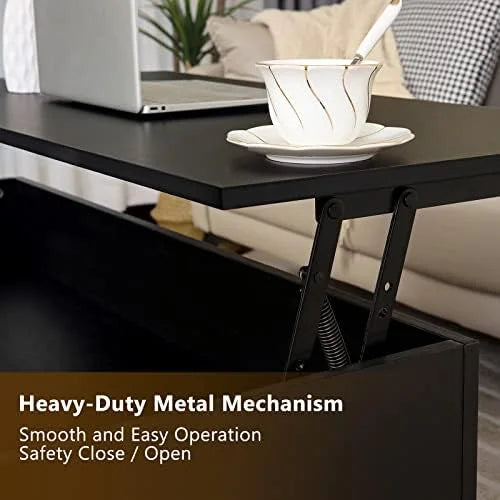LED Lift Top Coffee Table with Charging Station W441