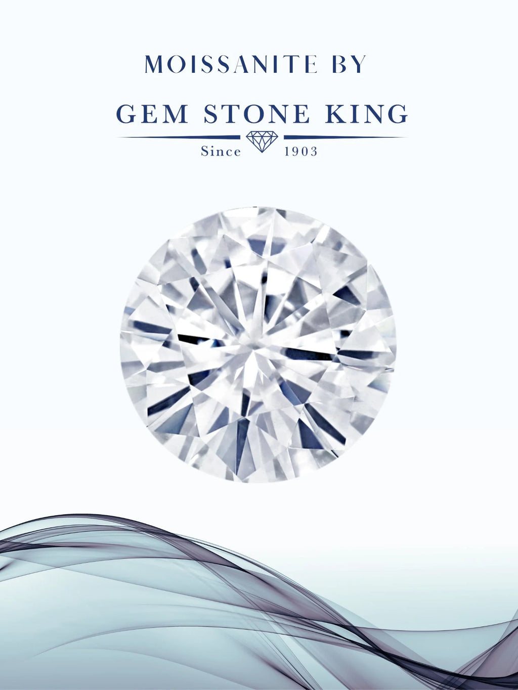 925 Sterling Silver Blue Simulated Sapphire and White Moissanite 3-Stone Ring B530