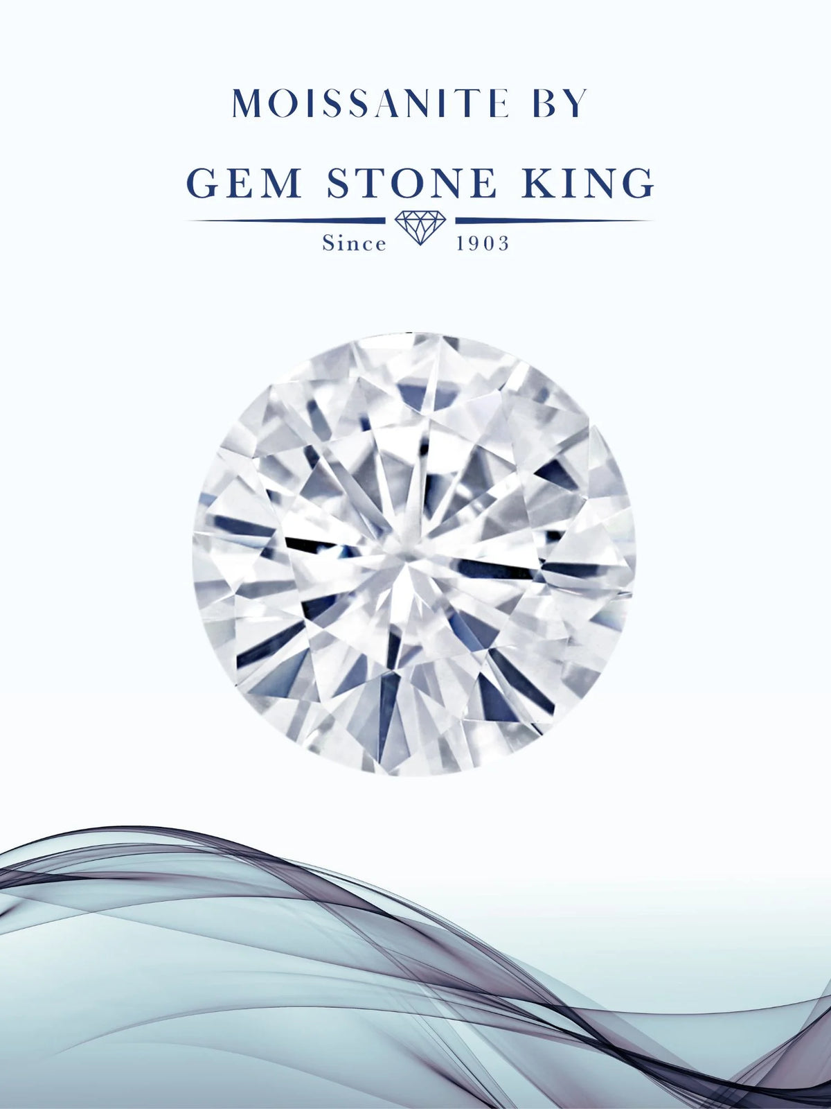925 Sterling Silver Blue Simulated Sapphire and White Moissanite 3-Stone Ring B530