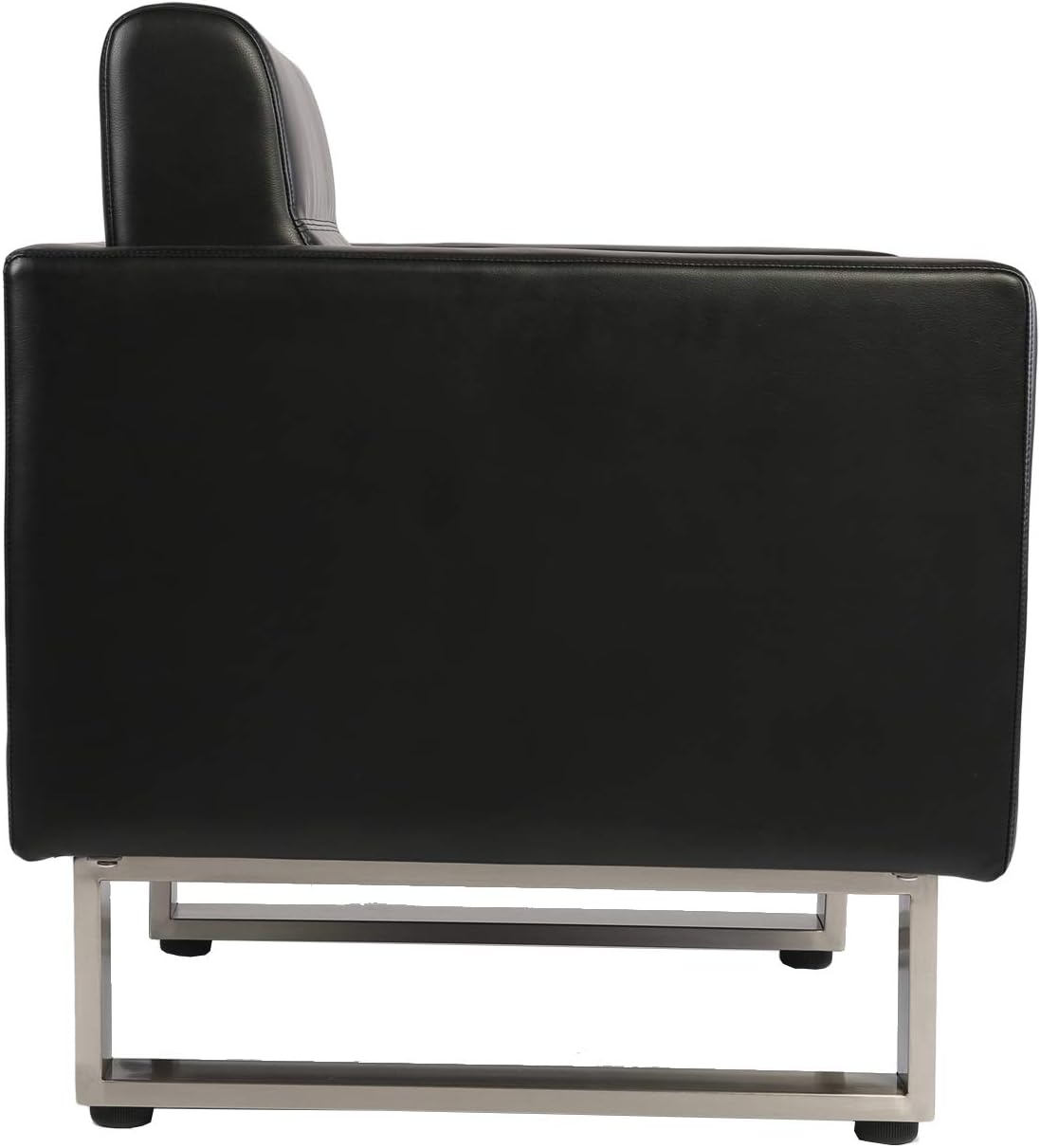 Black Leather Club Chair with Cushion A5114