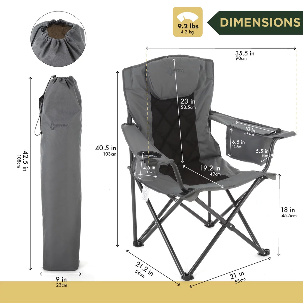 Folding Camping Quad Chair with Cooler and Carrying Bag T49514
