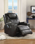 Black Leather Massage Rocker Recliner R778