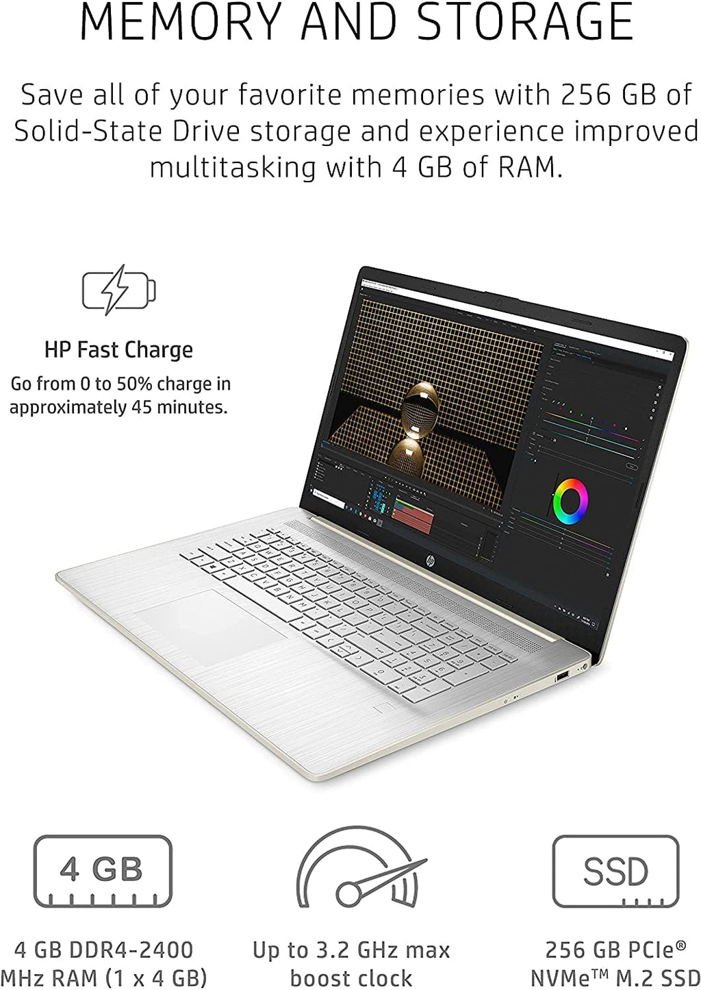 17.3" HD+ AMD Athlon Silver 3050U 4GB RAM 256GB SSD Laptop M854