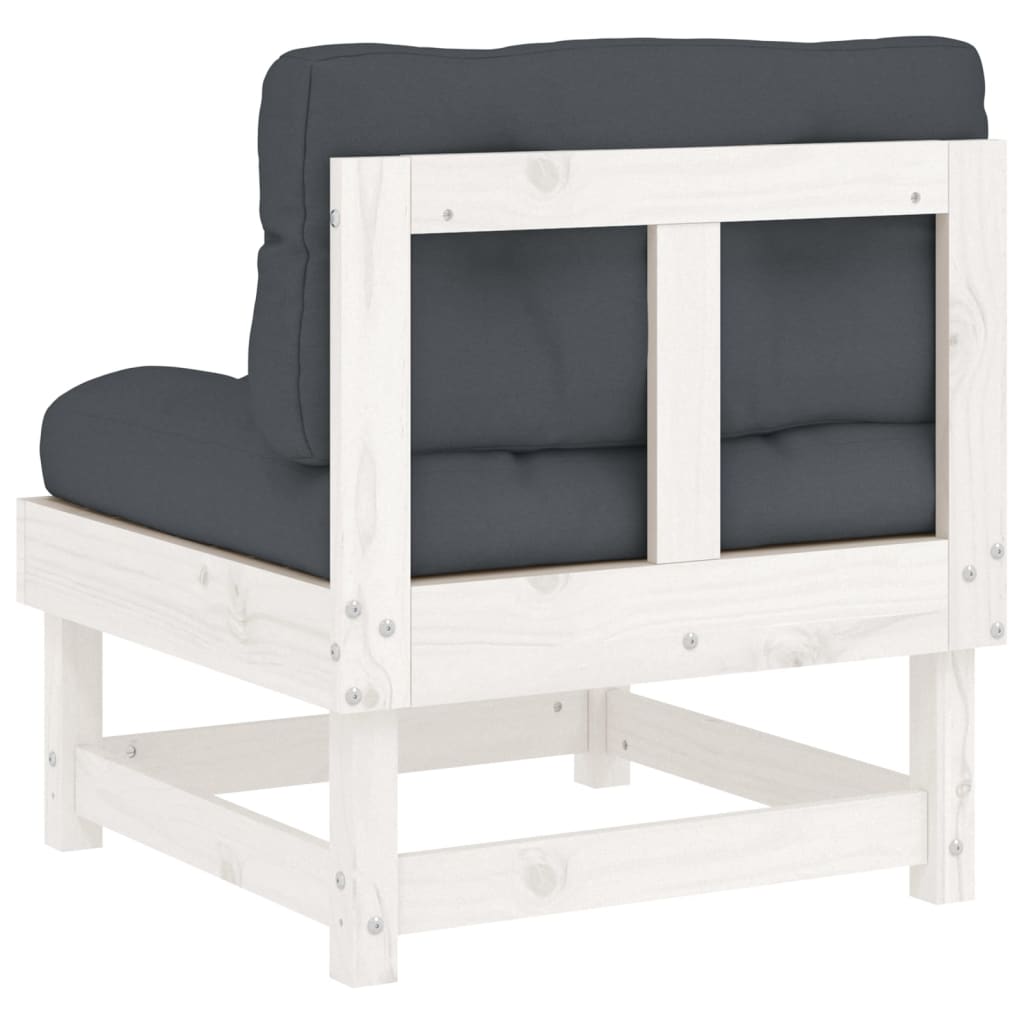 White Solid Wood Pine Sofa with Cushions Z7209