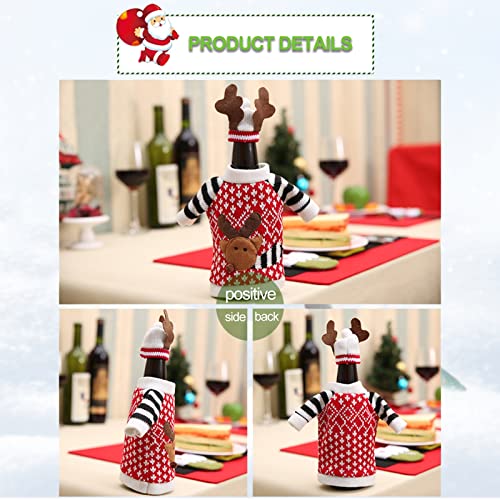 3Pack Christmas Wine Bottle Covers Reindeer Red R5395