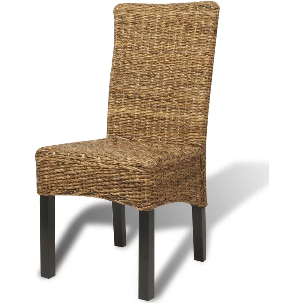 Dining Chairs 2 pcs Abaca and Solid Mango Wood N447623