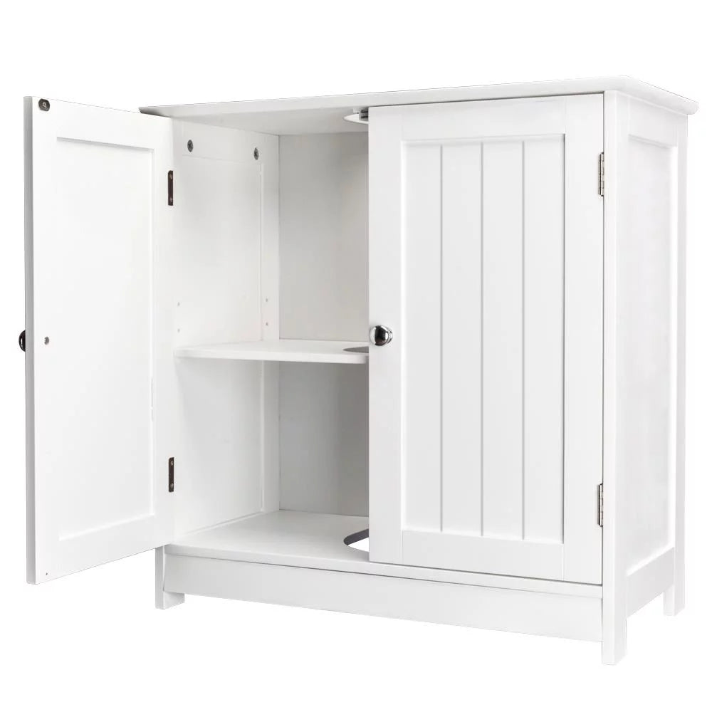 White Bathroom Vanity Cabinet with Adjustable Shelf D7262