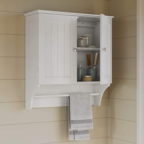 Gray Ashland Bathroom Freestanding Storage Cabinet with Three Open Shelves and Drawer S55325