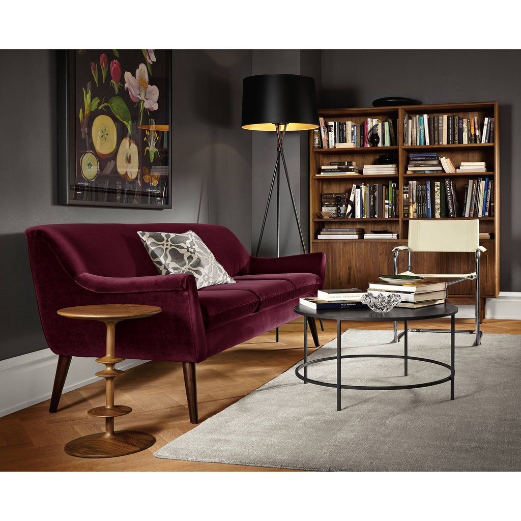 Slim Round Coffee Table with Shelf 36 Diameter 16h in Saffron Yellow E5693