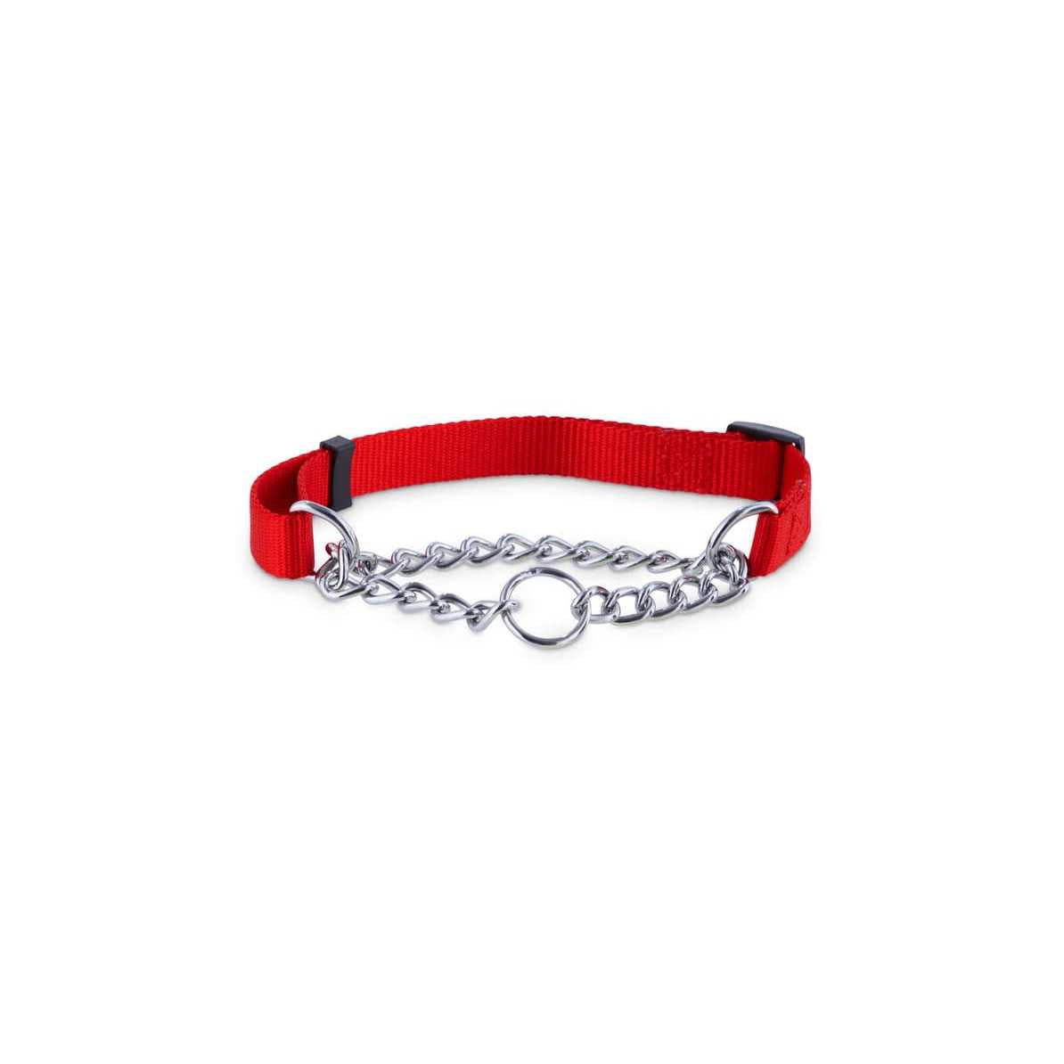 Check Nylon & Chain Dog Collar K8132