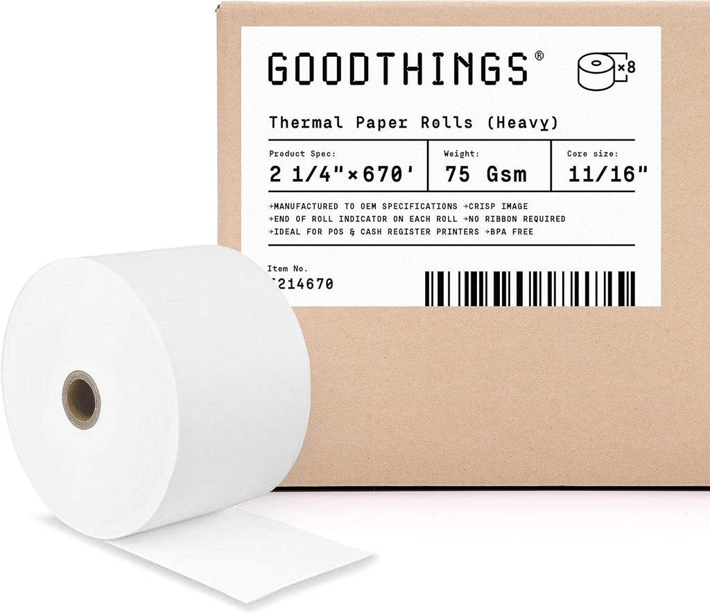 3 1/8 X 119' 50 Rolls Thermal POS Receipt Paper Roll BPA Free F86220