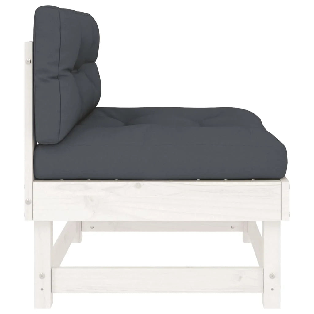 White Solid Wood Pine Sofa with Cushions Z7209