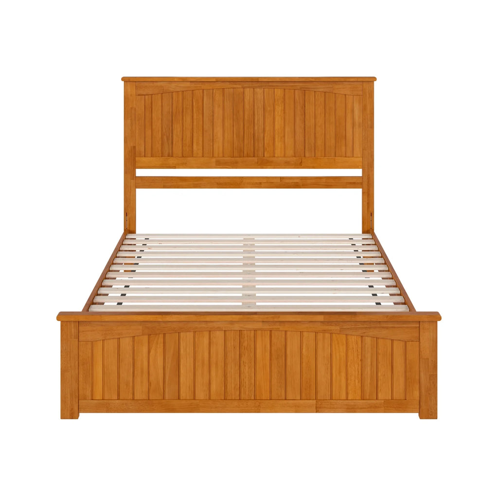 Queen Solid Wood Low Profile Platform Bed with Footboard K996