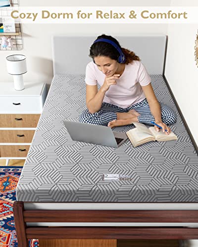 4 Inch Queen Gel Memory Foam Mattress Topper with Removable Cover F52733