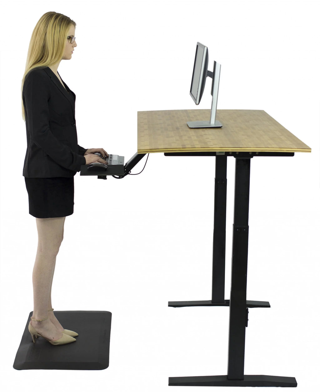 Natural Bamboo Dual Motor Adjustable Computer Desk S39564