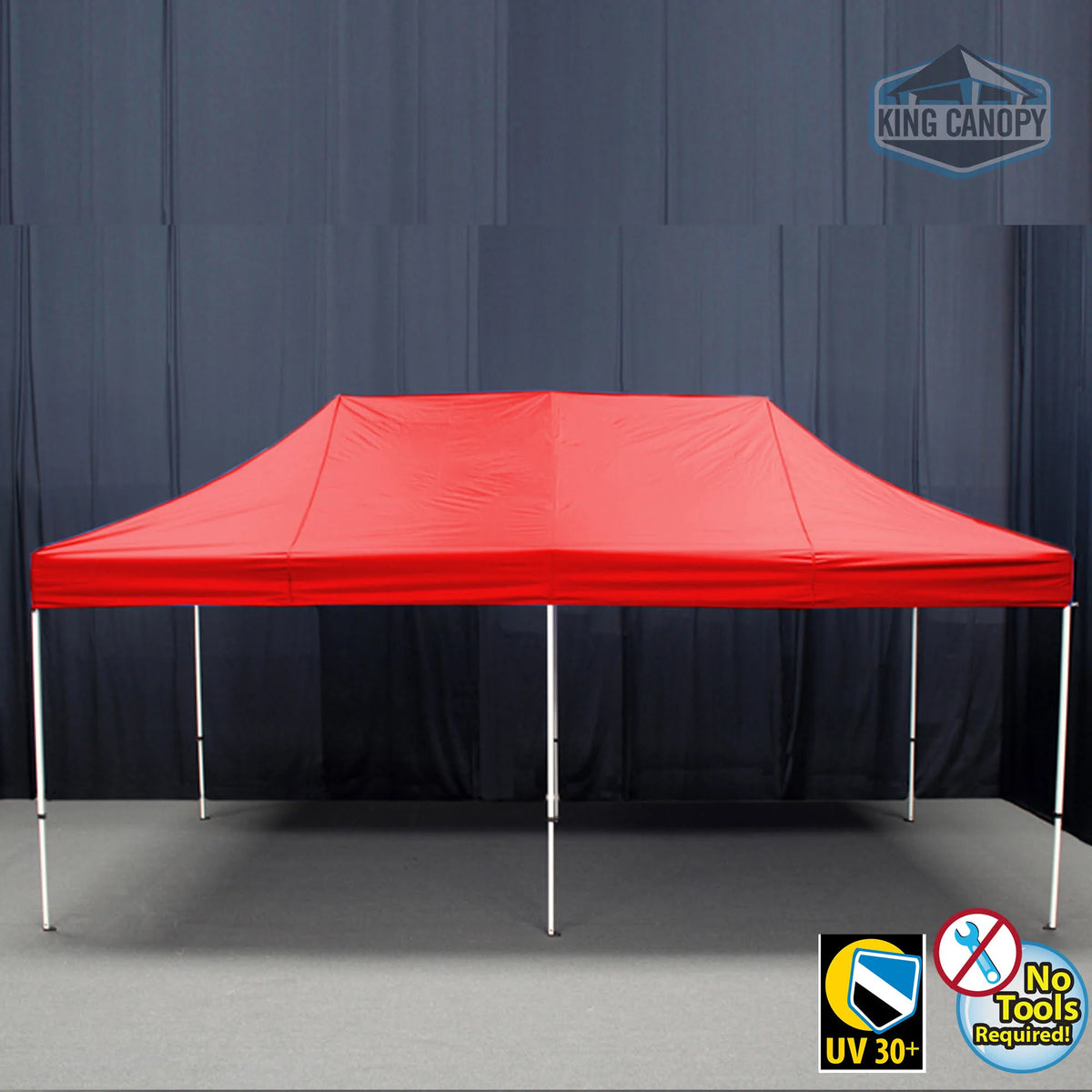 10 x 20 ft. White Frame Instant Pop Up Tent with Red Cover C524018