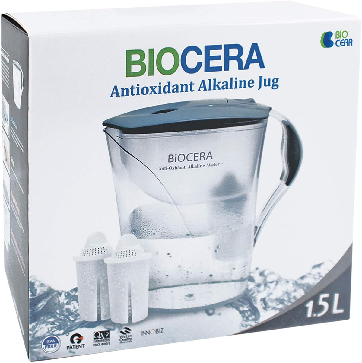 Alkaline Antioxidant Water Filter Pitcher with 2 Cartridges O1799