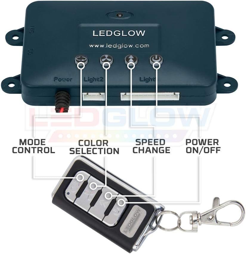 4pc Underbody & 6pc Interior LED Lighting Kit with Control Box & Remote X856068