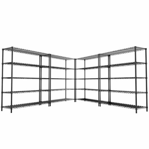 5-Tier Adjustable Metal Wire Shelving Unit W49733