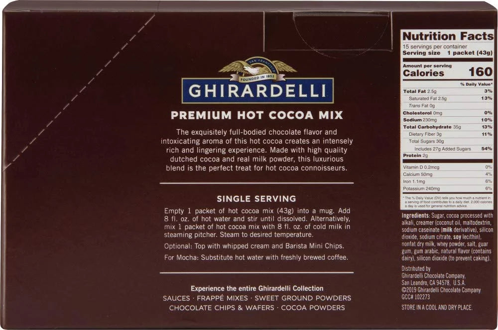Double Chocolate Hot Cocoa, 1.5-Ounce (Pack of 15) K549