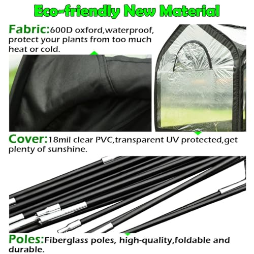 Green 8.2x4.1x4.4 FT Pop-up Greenhouse I3580