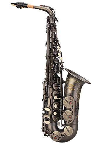 Black Lacquer E Flat Alto Saxophone with Case F654
