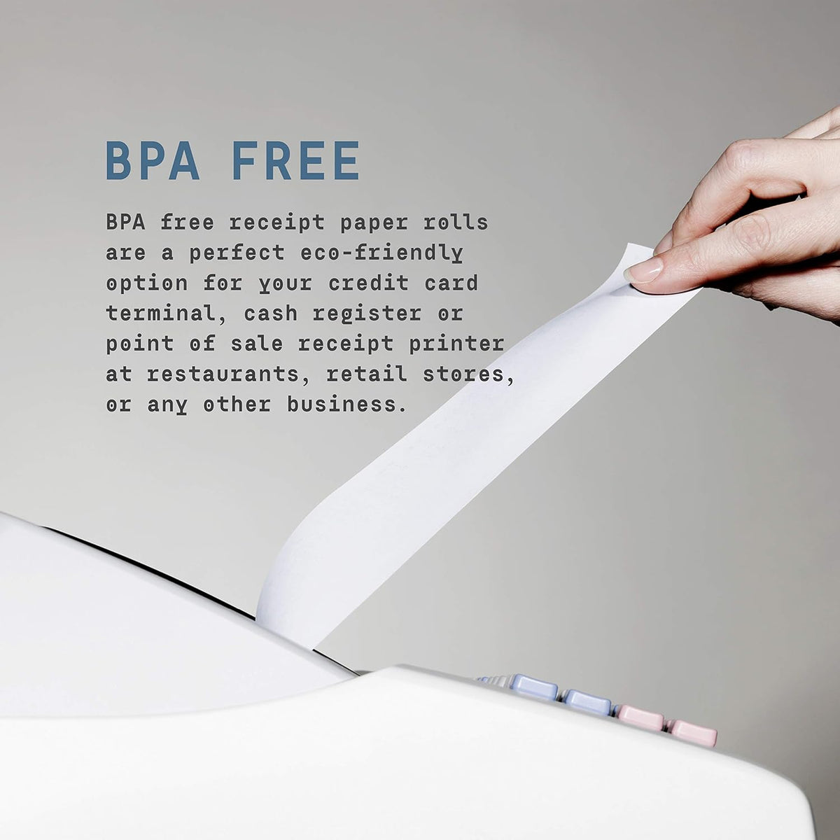 3 1/8 X 119' 50 Rolls Thermal POS Receipt Paper Roll BPA Free F86220