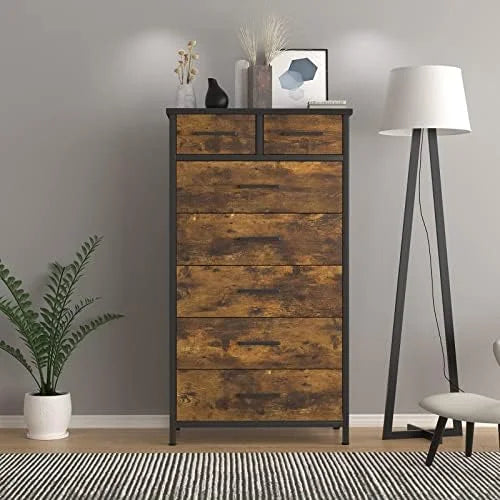 6 Drawer Industrial Wood Dresser N42630