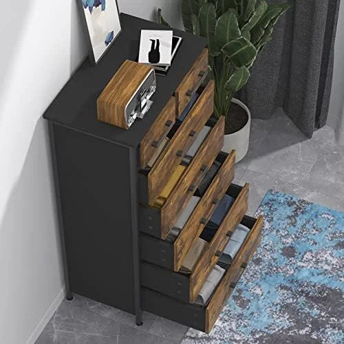 6 Drawer Industrial Wood Dresser N42630