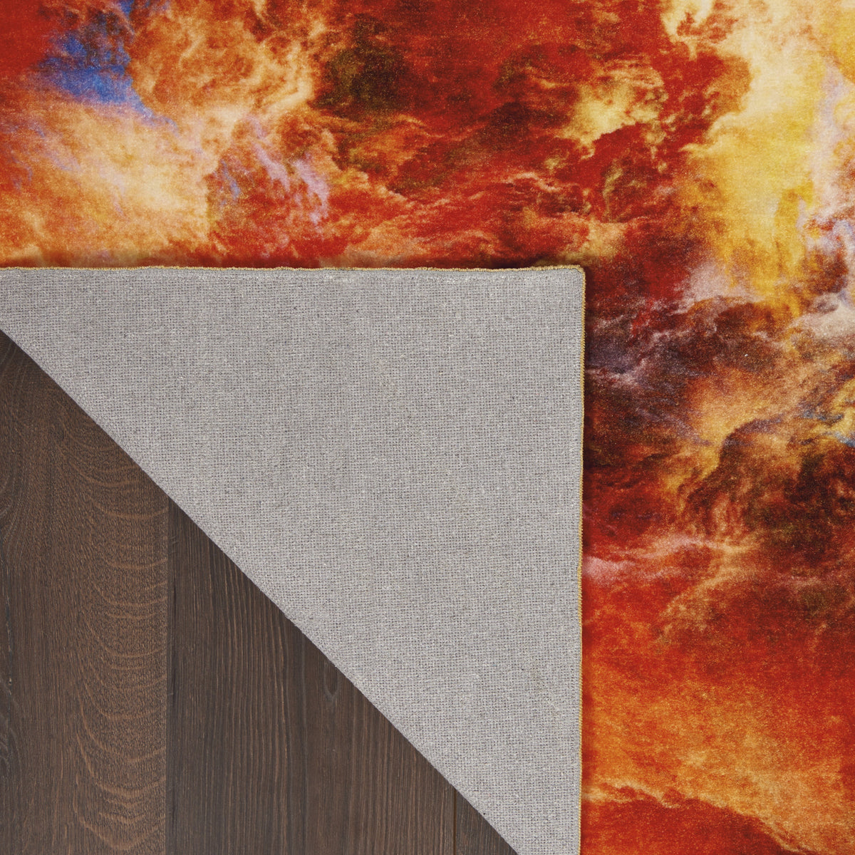 Abstract Red Flame Area Rug R67098