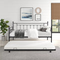 Twin Size Black Metal Daybed with Trundle E6444