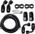 3/8" Braided Nylon Stainless Steel Fuel Line Hose Kit 10FT Pack of 2 C30506