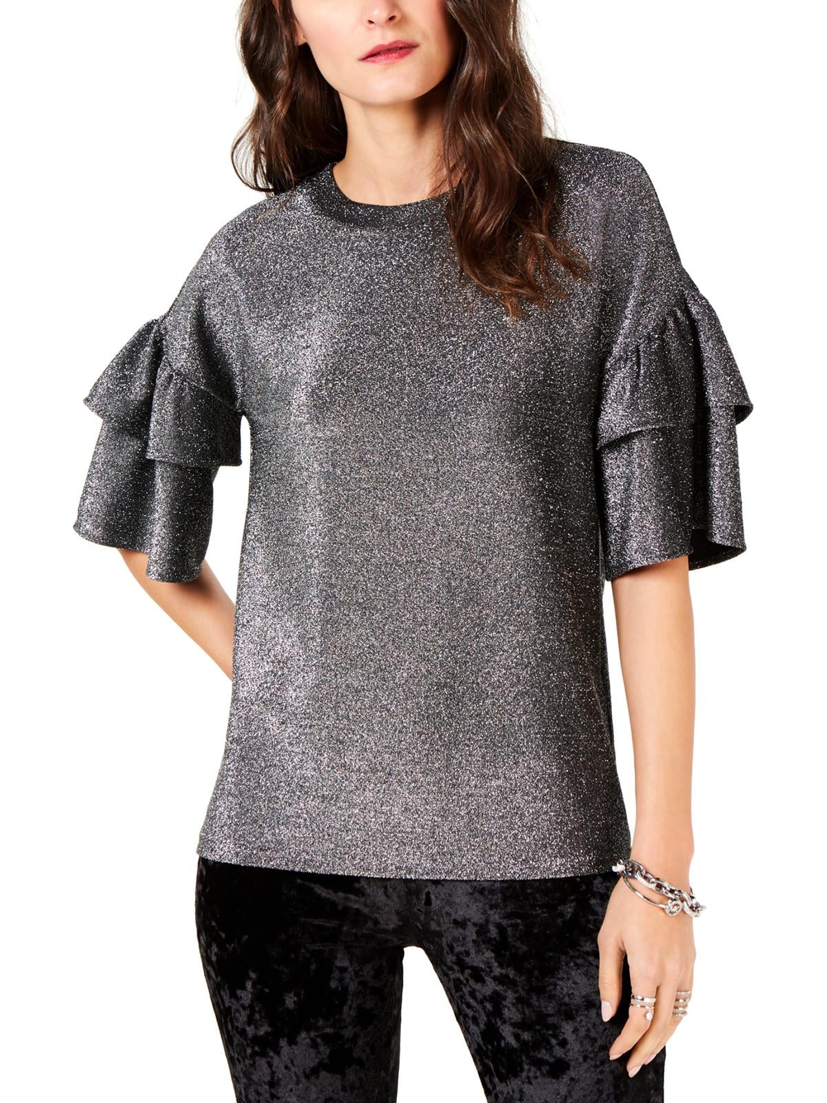 Grey Ruffled Blouse Z86249