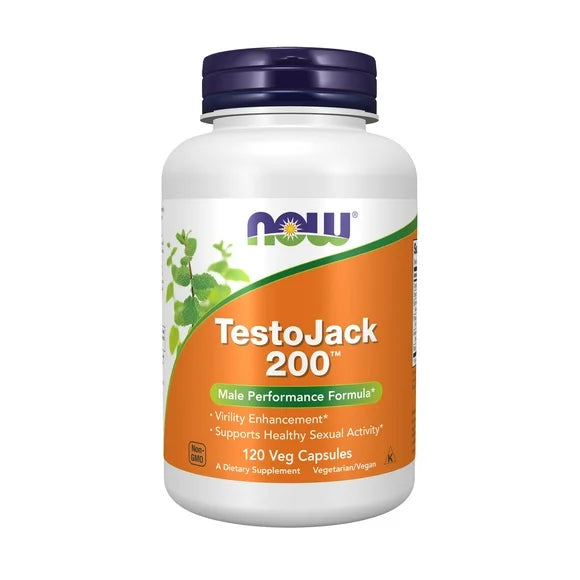 TestoJack 200 with Tongkat Ali, Tribulus, Maca and Horny Goat Weed, 120 Veg Capsules W297