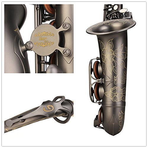 Black Lacquer E Flat Alto Saxophone with Case F654