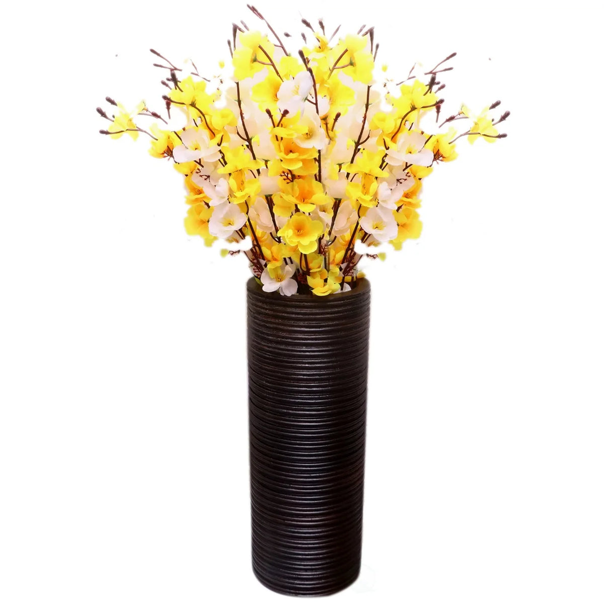 Brown Mango Wood Cylinder Vase G4414