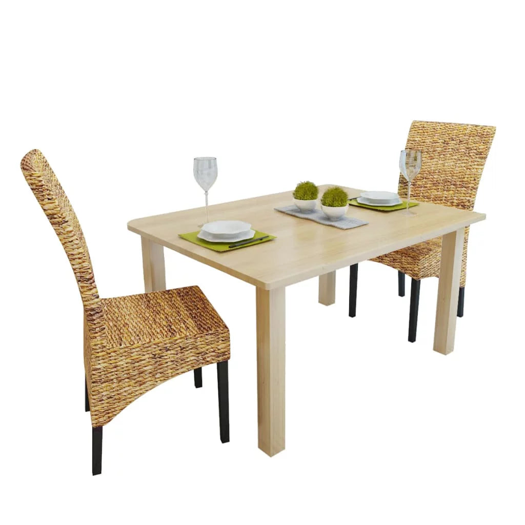 Dining Chairs 2 pcs Abaca and Solid Mango Wood N447623