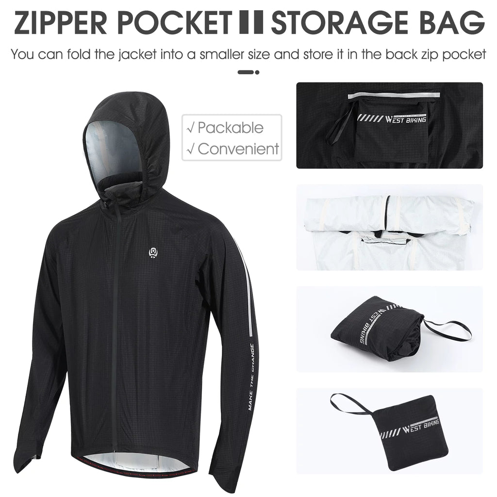 Black Windproof Cycling Jacket S10587