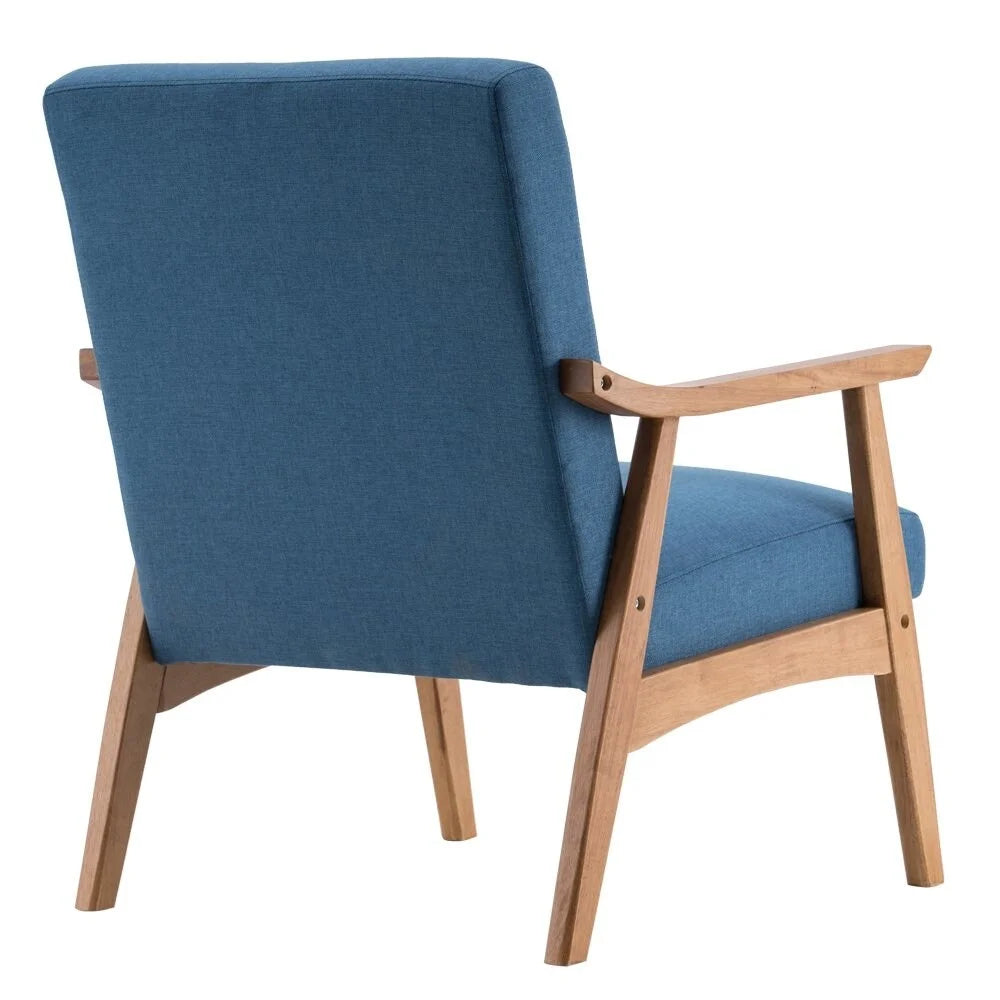 Beige Solid Wood Accent Chair Q62347