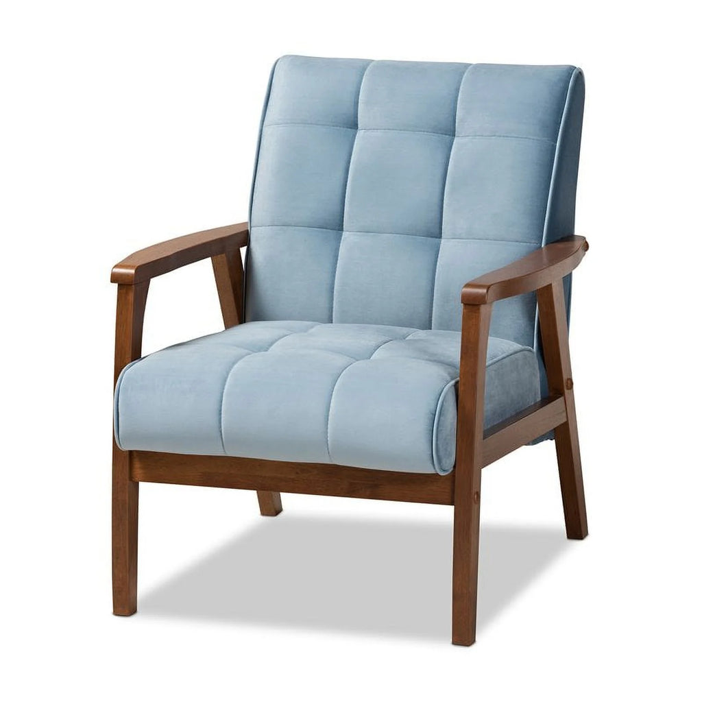Light Blue Velvet Upholstered Wood 3-Piece Living Room Set C9299