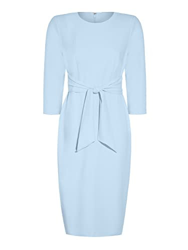 Bow Sheath Dress with Three Quarter Sleeves T630001