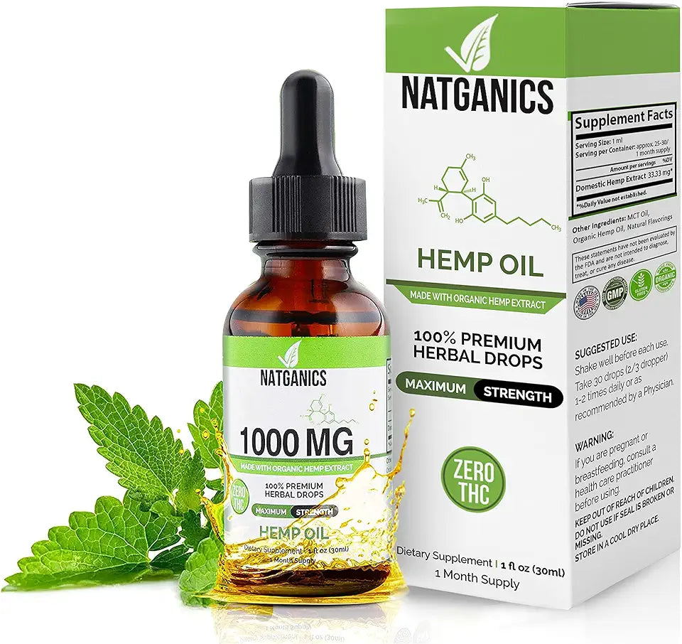 Organic Hemp Oil 1000mg Drops X458468