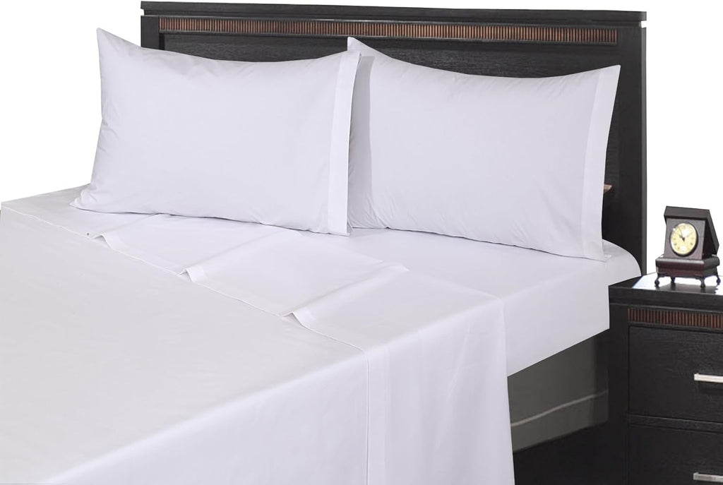 Pack of 6 Twin White Fitted Sheets Polycotton T200 H9953