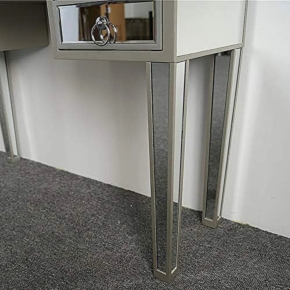 Mirrored Console Sofa Table with Silver Finish W99042