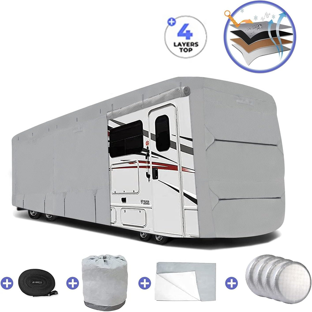 Thick 4 Layers Waterproof Travel Trailer Cover R11196